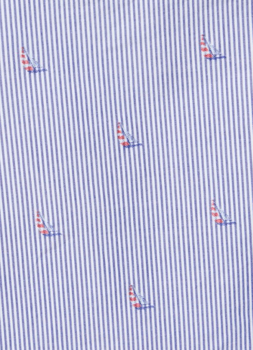 Gant Regular fit overhemd met print en borstzak - detail 3 royalblauw