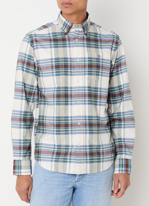 Gant Regular fit overhemd met ruitdessin en borstzak