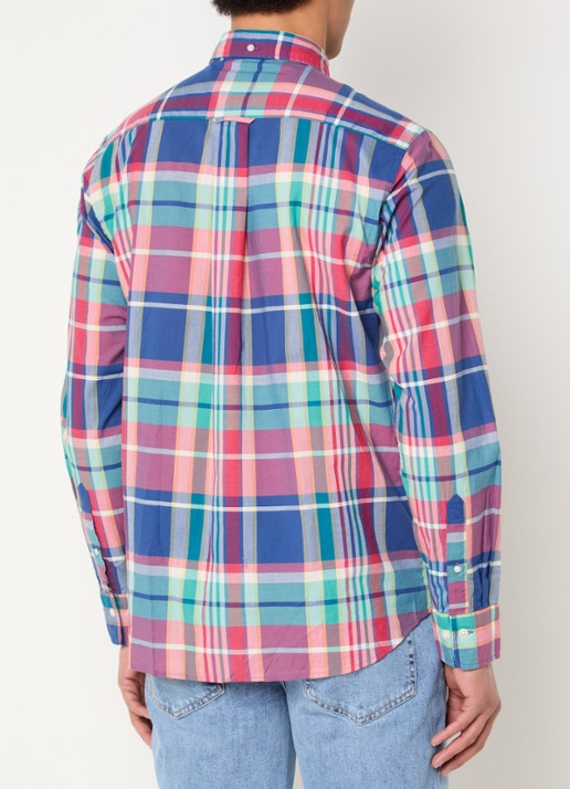 Gant Regular fit overhemd met ruitdessin - achterkant donkerblauw