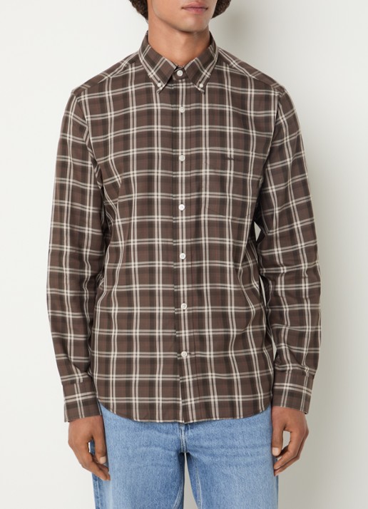 Gant Regular fit overhemd met ruitdessin - detail 3 taupe