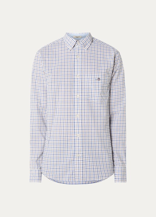Gant Regular fit overhemd met streepprint - voorkant 2 blauw