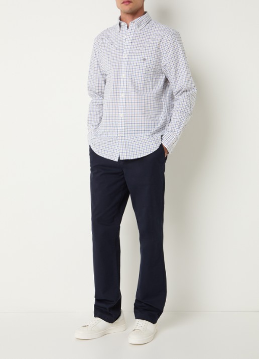 Gant Regular fit overhemd met streepprint - voorkant 3 blauw