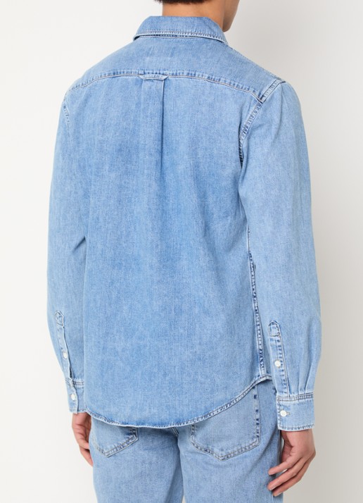 Gant Regular fit overhemd van chambray - achterkant 3 indigo