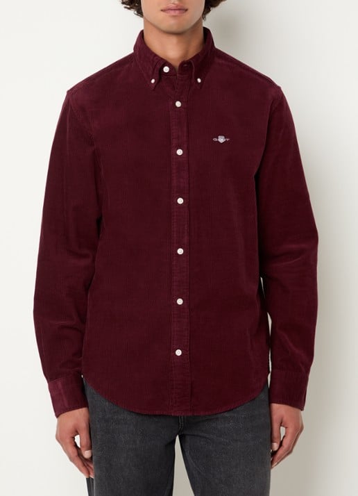 Gant Regular fit overhemd van corduroy met logoborduring