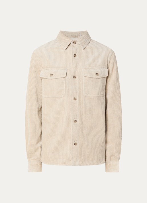 Gant Regular fit overshirt van corduroy met borstzakken - voorkant 2 creme