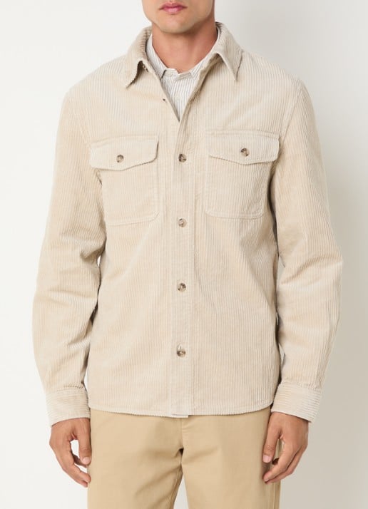 Gant Regular fit overshirt van corduroy met borstzakken
