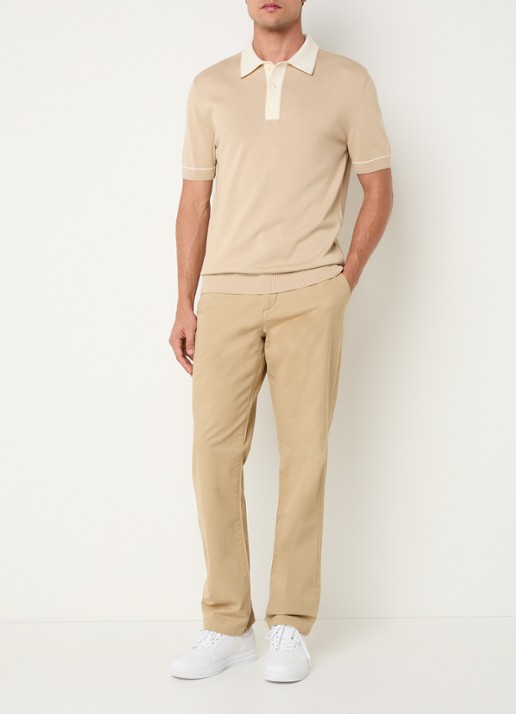 Gant Regular fit polo met logo - voorkant 2 beige