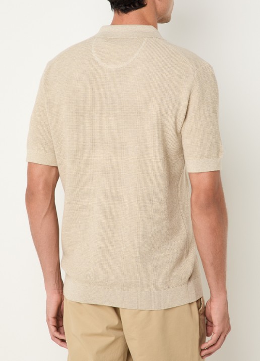 Gant Regular fit polo met logoborduring - achterkant beige