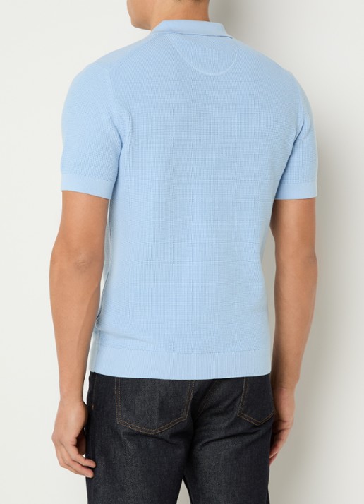 Gant Regular fit polo met logoborduring - achterkant 3 lichtblauw