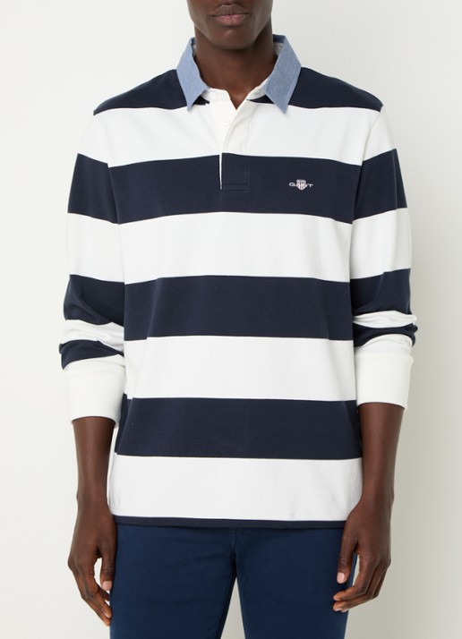 Gant Regular fit polo met streepprint en logo