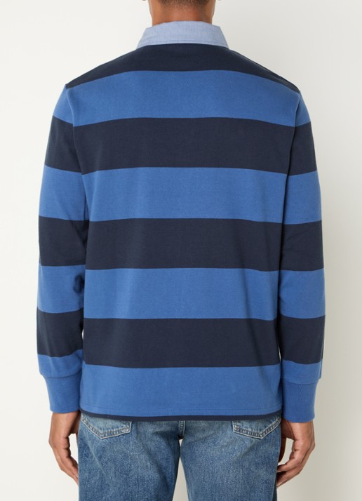 Gant Regular fit polo met streepprint en logo - achterkant 4 blauw
