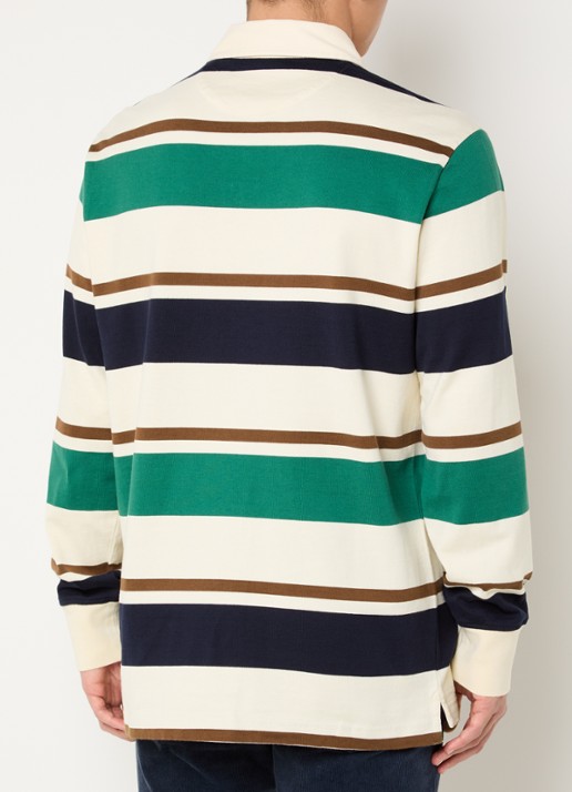 Gant Regular fit polo met streepprint en logo - achterkant 4 gebroken wit