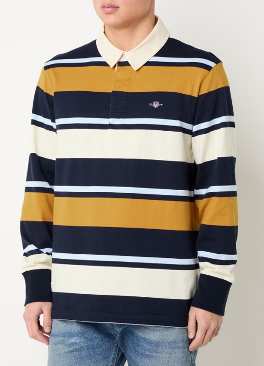 Gant Regular fit polo met streepprint en logo
