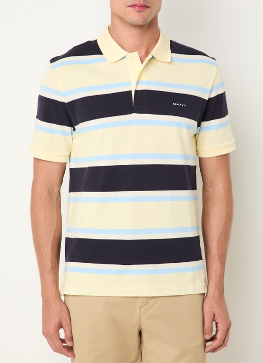 Gant Regular fit polo met streepprint en logoborduring