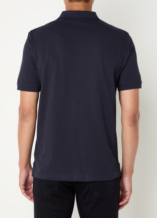 Gant Regular fit polo van piqué katoen met logoborduring - achterkant donkerblauw