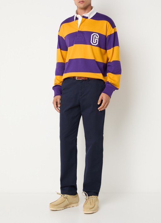 Gant Rugger regular fit polo met logo- en backprint - voorkant 2 orange