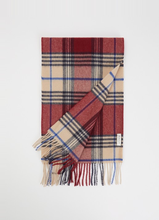Gant Sjaal van merino wol met ruitdessin 180 x 30 cm