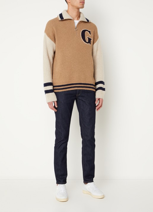 Gant Slim fit jeans met donkere wassing - voorkant 2 indigo