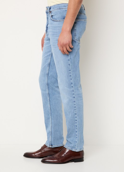 Gant Slim fit jeans met lichte wassing - detail 4 royalblauw
