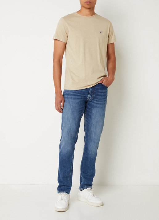 Gant Slim fit jeans met steekzakken - voorkant 3 indigo
