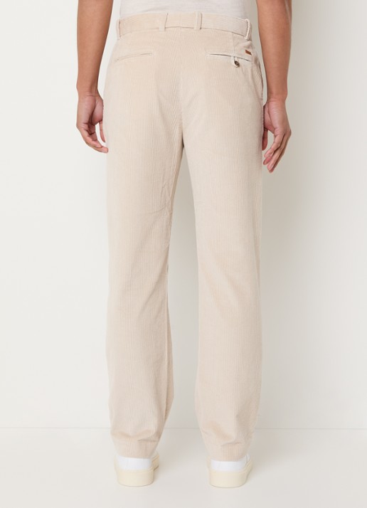 Gant Straight fit broek van corduroy met steekzakken - achterkant creme