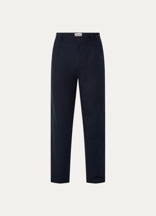 Gant Straight fit chino met steekzakken - voorkant 3 donkerblauw