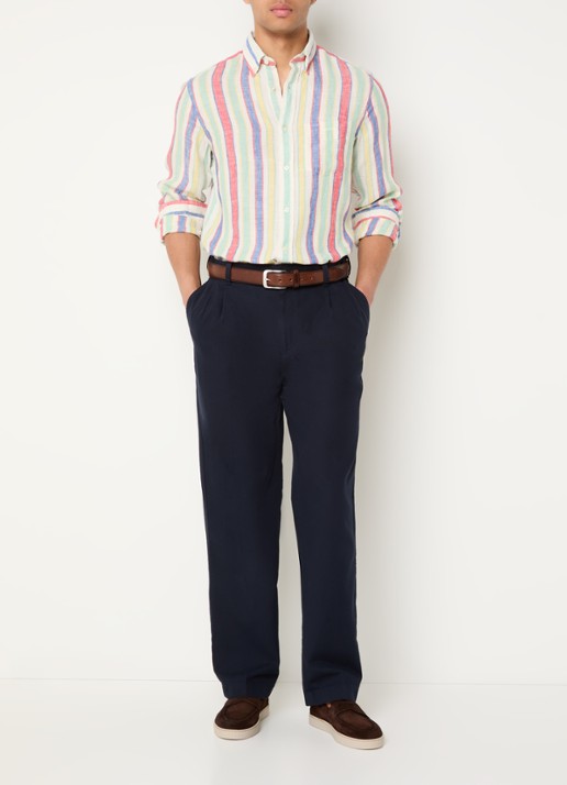 Gant Straight fit chino met steekzakken - voorkant 4 donkerblauw