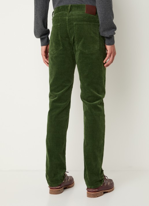 Gant Straight fit chino van corduroy  - achterkant groen