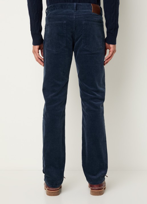 Gant Straight fit chino van corduroy  - achterkant donkerblauw