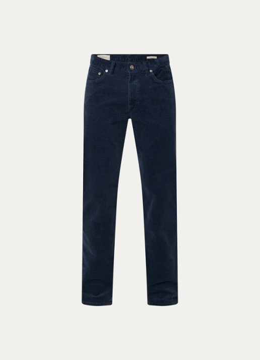Gant Straight fit chino van corduroy  - voorkant 4 donkerblauw