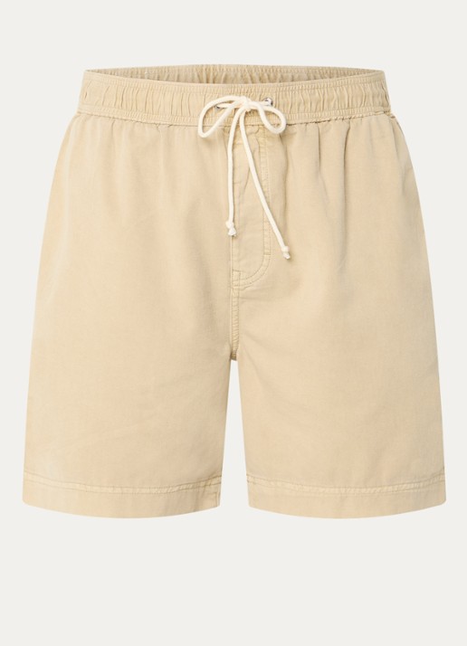 Gant Straight fit korte broek met steekzakken - voorkant beige