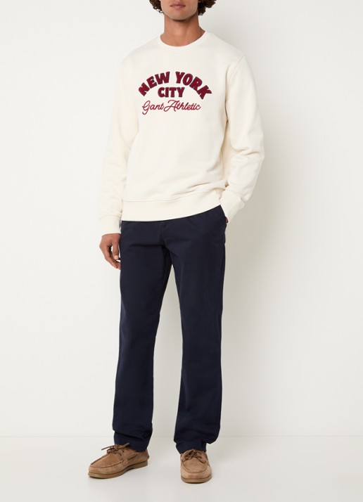 Gant Sweater met borduring - voorkant 3 creme