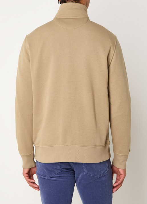 Gant Sweater met halve rits en logoborduring - achterkant 4 camel