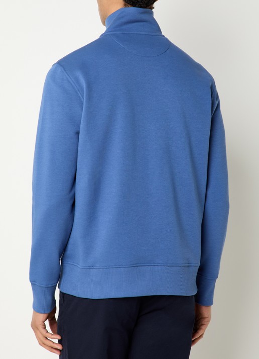 Gant Sweater met logo en halve rits - achterkant 4 indigo