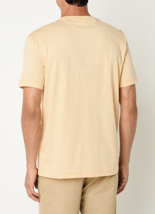 Gant T-shirt met logo - achterkant lichtgeel