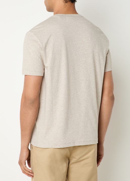 Gant T-shirt met logoborduring - achterkant 4 naturel