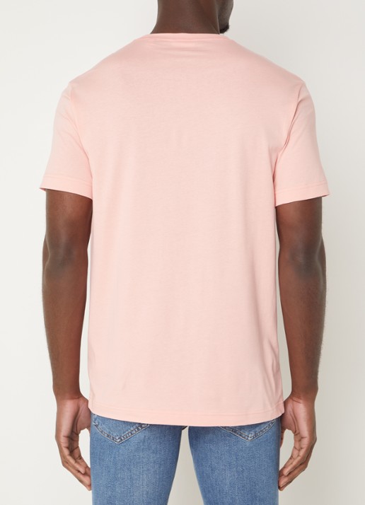 Gant T-shirt met logoborduring - achterkant 4 zalmroze
