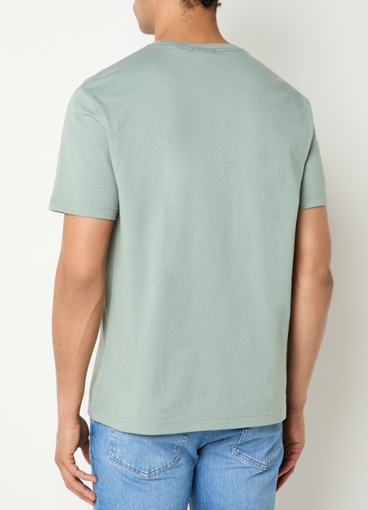 Gant T-shirt met logoborduring - achterkant lichtgrijs