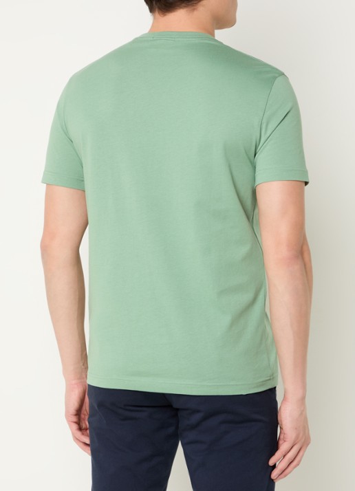 Gant T-shirt met logoborduring - achterkant lichtgroen