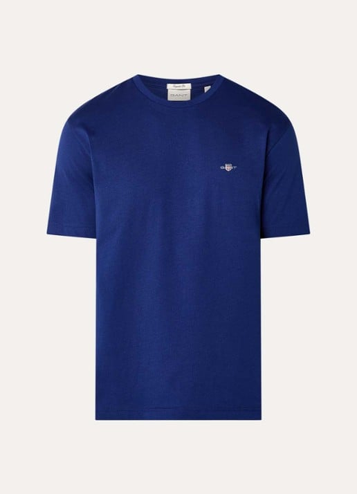 Gant T-shirt met logoborduring - voorkant 3 jeans