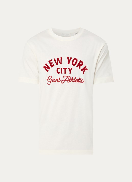 Gant T-shirt met print - voorkant 2 gebroken wit
