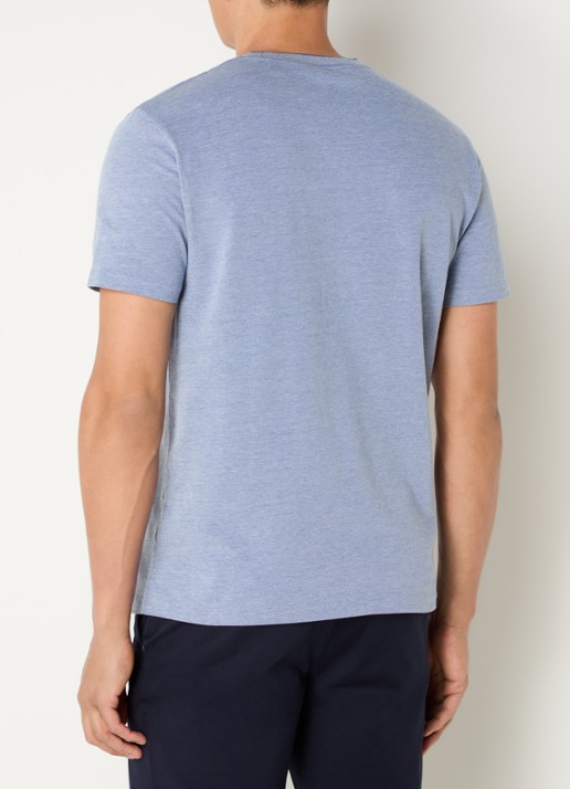 Gant T-shirt met structuur - achterkant royalblauw