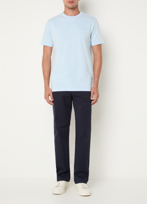 Gant T-shirt met structuur - voorkant 2 lichtblauw