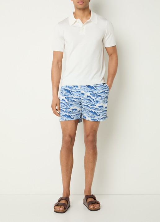 Gant Zwemshorts met print en steekzakken - voorkant 4 indigo