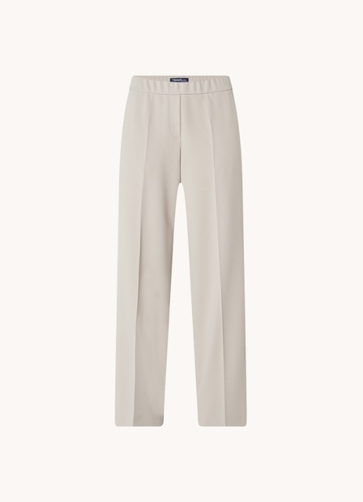 Gardeur Franca mid waist wide fit pantalon met persplooi - voorkant 3 zand