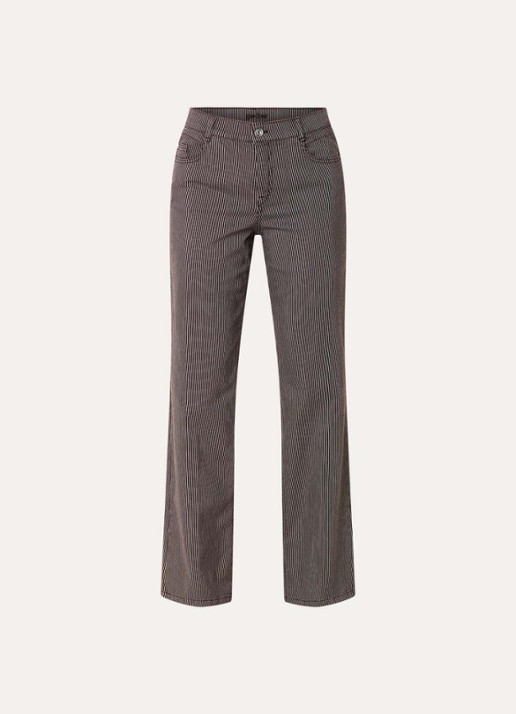 Gardeur Gardeur mid waist flared jeans met gekleurde wassing - voorkant 2 donkerbruin