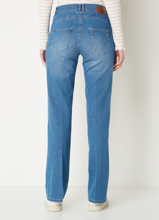 Gardeur High waist flared jeans met medium wassing - achterkant 3 indigo