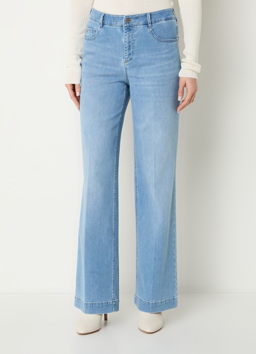 Gardeur High waist wide leg jeans  met lichte wassing