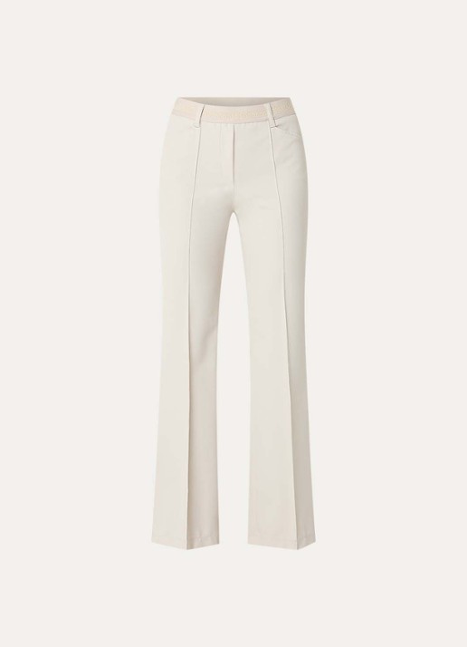 Gardeur Hose high waist straight fit pantalon met steekzakken - voorkant 2 ivoor