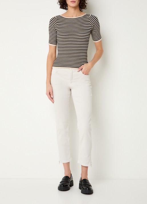 Gardeur Hose mid waist slim fit jeans met gekleurde wassing - voorkant 5 beige